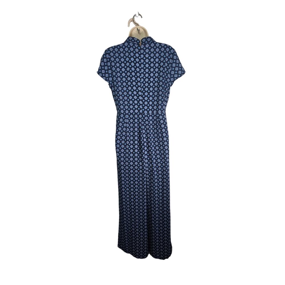 Leith Jumpsuit size small Navy Blue Medallion wide leg - Picture 2 of 9